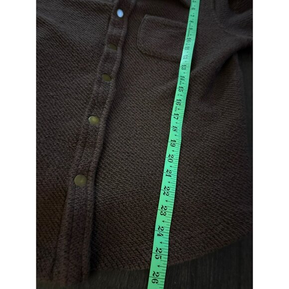 Soft Surroundings Brown Knit Button-Down Snap Closure Shirt Size Petite Medium - Picture 6 of 6